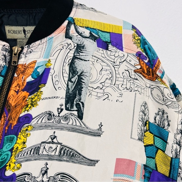 Vintage Silk Robert Stock Golf Retro Windbreaker Medium - Picture 5 of 10